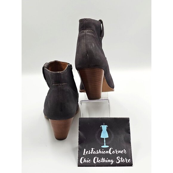 Frye Women's Gray Nubuck Leather Rory Western Ankle Zip Bootie Size 10M 2325 - Picture 7 of 16